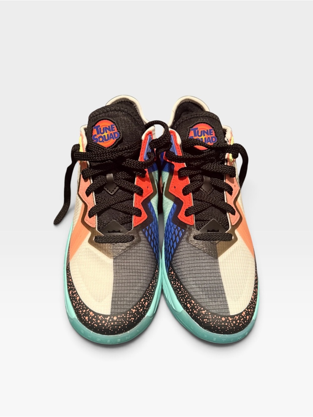 Nike LeBron Kids Space Jamz Tune Squad Black Coral Teal Sneakers